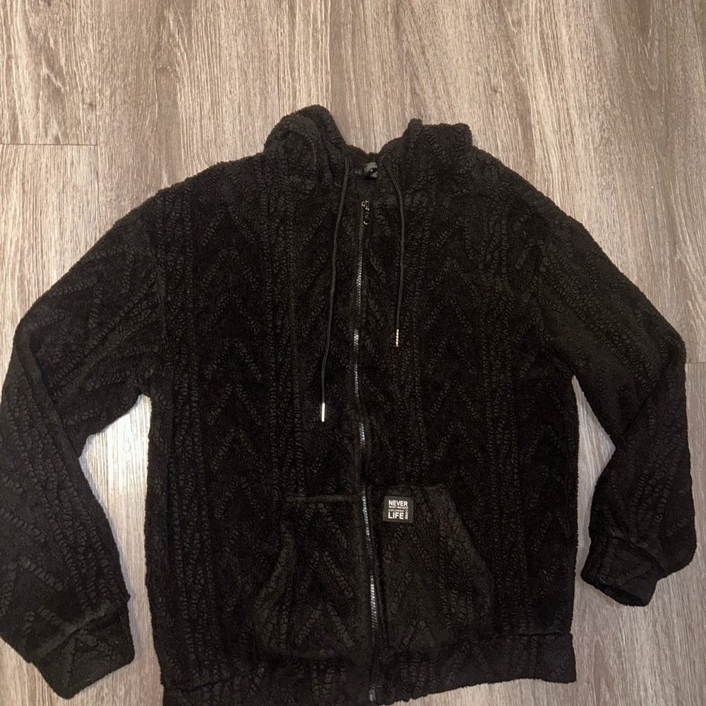Black Zip-Up Men's Sweater